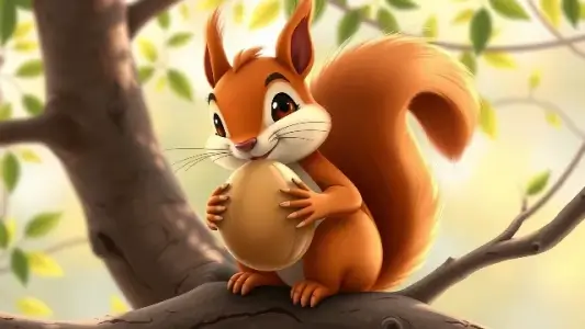 белочка с орехом в лапках